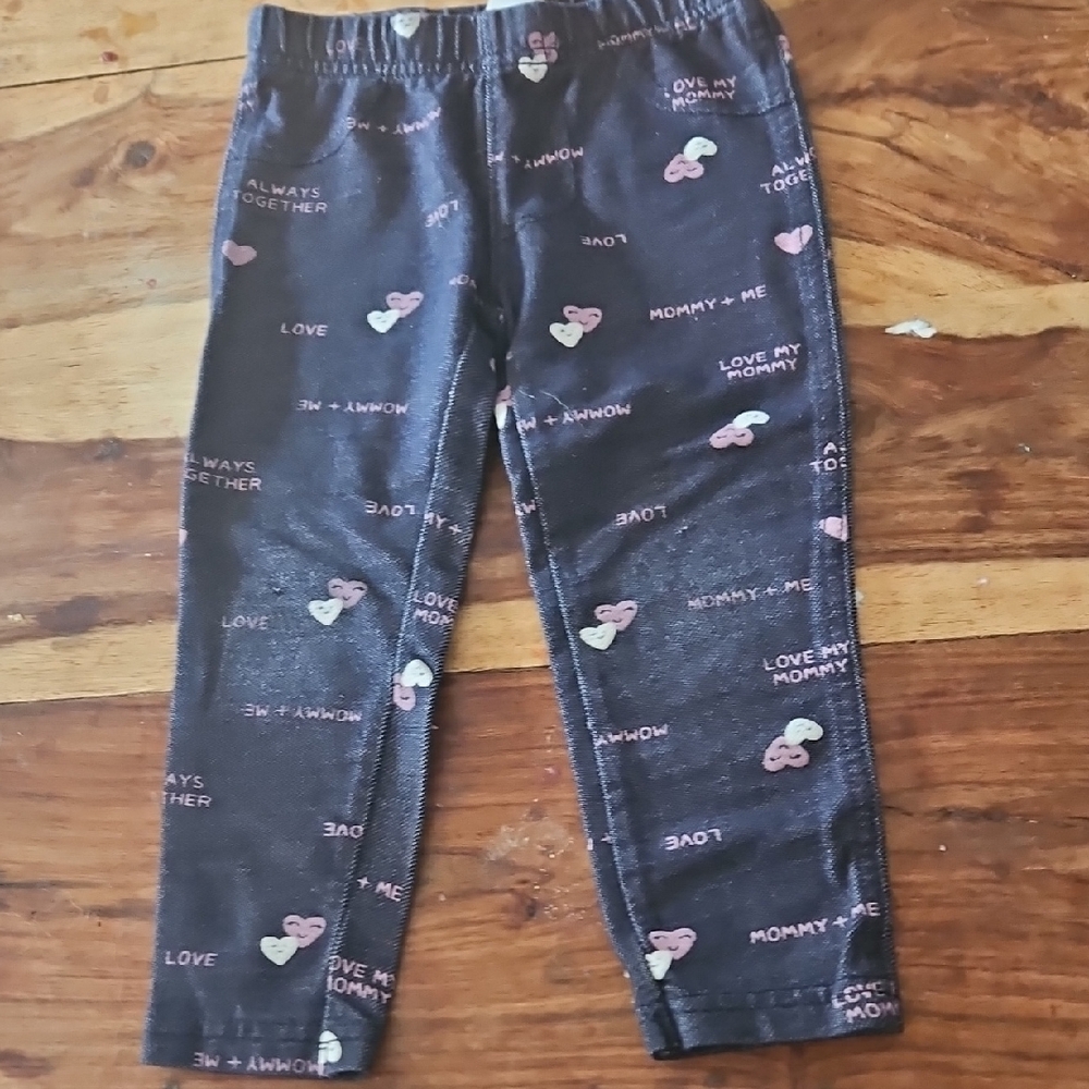 Carters 2T Navy Blue Heart Print Leggings